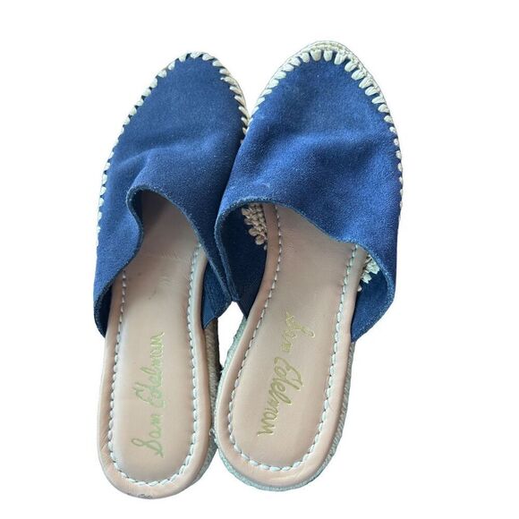 Sam Edelman Austin Espadrilles Rounded toe Slip-on Flat Mule NAVY Sz 7.5 - Picture 3 of 5